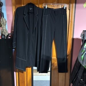 Alfani Black Blazer with White Accents